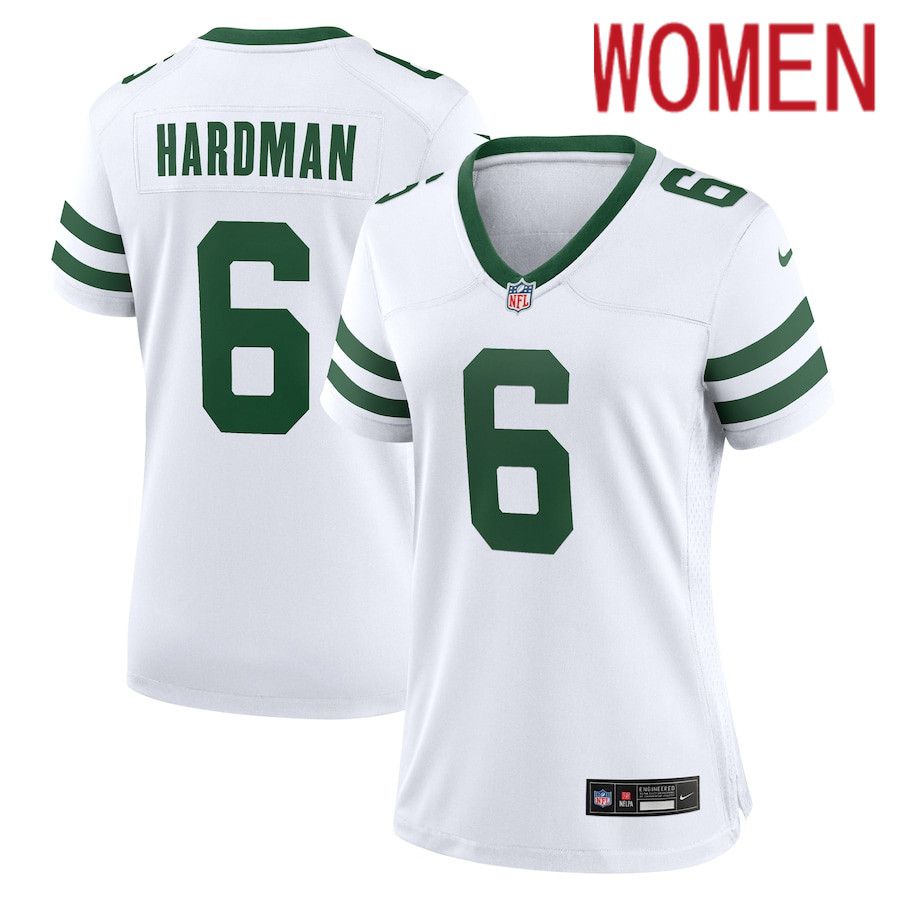 Women New York Jets #6 Mecole Hardman Nike White Legacy Player Game NFL Jersey